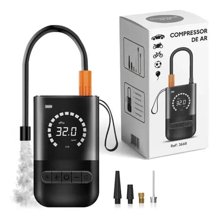 Compressor de Ar Portátil Digital Lumi 150 PSI (carro, moto e bicicleta)